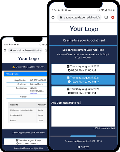 Self service appointment scheduling - nuVizz